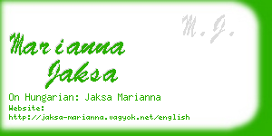 marianna jaksa business card